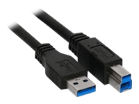 Bild von INLINE USB 3.0 Kabel A Stecker an B Stecker schwarz 2m