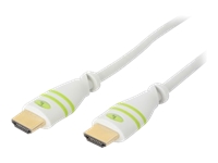 Bild von TECHLY HDMI High Speed Kabel mit Ethernet Kabel 1m weiss Anschluesse Stecker A auf Stecker A vergoldete Steckverbinder