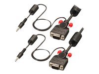 Bild von LINDY VGA und Audiokabel M/M schwarz 5m HD15 M/M und 3.5mm Stereo M/M DDC-faehig