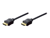 Bild von ASSMANN HDMI Anschlusskabel High Speed with Ethernet TYP A St/St 1.4 AWG32 vergoldet 2xgeschirmt schwarz/grau 5,0m