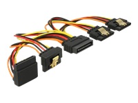 Bild von DELOCK Kabel SATA 15 Pin Strom Stecker mit Einrastfunktion > SATA 15 Pin Strom Buchse 2 x gerade / 1 x unten / 1 x oben 15 cm