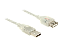 Bild von DELOCK Verlängerungskabel USB 2.0 Typ-A Stecker > USB 2.0 Typ-A Buchse 2 m transparent