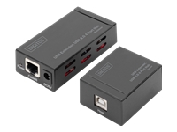 Bild von DIGITUS 4 Ports USB 2.0 Hub & Extender 50M for use with Cat5/5e/6 UTP STP SFT cable