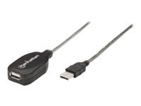 Bild von MANHATTAN USB 2.0 Repeater Kabel In Reihe schaltbar A-Stecker A-Buchse 5 m silber ueberwindet Entfernungsbeschraenkungen