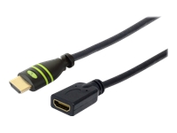 Bild von TECHLY HDMI High Speed Verlaengerungskabel 1m schwarz mit Ethernet 4K 30Hz 19pol.HDMI Stecker auf 19pol.HDMI Buchse mit Goldkontakte