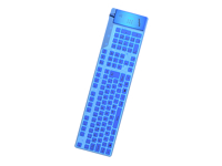 Bild von KEYSONIC ACK-109BL flexible Silikon-Tastatur blau universell staub- und wasserdicht Full-Size Status-LEDs Funktionstasten (DE)