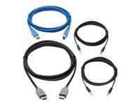 Bild von EATON TRIPPLITE HDMI KVM Cable Kit for Tripp Lite B005-HUA2-K and B005-HUA4 KVM 4K HDMI USB 3.2 Gen 1 3,5mm 10ft. 3,05m