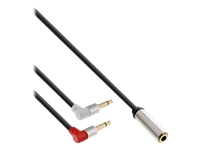 Bild von INLINE Slim Audio Kopfhoerer Flugzeugadapterkabel 2x 3,5mm Klinke St auf 3,5mm 3pol. Klinke Bu 1m