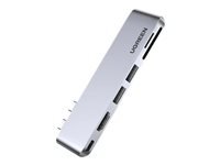 Bild von UGREEN CM380 6-in-2 Thunderbolt 3 USB-C Hub fuer Macbook Air/Pro (2016-2023) 1x HDMI 4K 1x USB-C 100W PD 2x USB-A 1x SD/TF