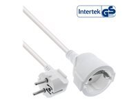 Bild von INLINE Strom-Verlaengerung Schutzkontakt Stecker gewinkelt Buchse weiss 1m