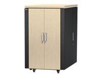 APC NetShelter CX Secure Soundproof Server Room in a Box Enclosure Shock Packaging Rack cabinet, with gray oak 24U 19