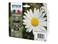 Bild von EPSON 18 Tinte schwarz und dreifarbig Standardkapazität 15.1ml 4-pack blister ohne Alarm