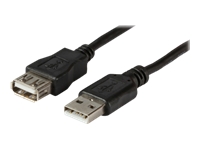 Bild von EFB USB2.0 Verlaengerungskabel Stecker Typ-A auf A-Buchse bis 480 Mbit/s Leitmaterial Kupfer Schwarz 3.0 Meter