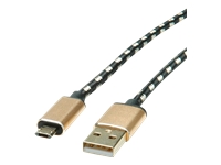 Bild von ROLINE GOLD USB 2.0 Kabel Typ A ST Micro B ST reversibel 1,8m