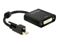 Bild von DELOCK Adapterkabel mini Displayport 1.2 Stecker mit Schraube > DVI 24+5 Buchse 25 cm schwarz aktiv