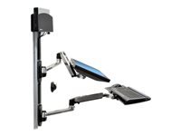 ERGOTRON LX ARM II WM LCD and KB WITH CPU HOLDER POLISHED ALUMINUM