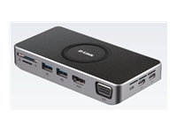 Bild von D-LINK DUB-M820 8-In-1 USB-C Hub 3x USB-3.0 (1x BC 1.2) 1x HDMI 1x USB-C Thunderbolt 3 1x RJ-45 1x Dual-Slot SD/microSD/SDHC/SDXC