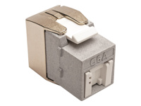 EATON TRIPPLITE Toolless Cat6a, Keystone Jack, PoE/PoE+ Compliant, Shuttered - Gray, TAA