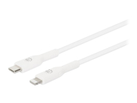 Bild von MANHATTAN USB-C auf Lightning Sync-/Ladekabel MFi-zertifizierten 8-pol. Lightning-Stecker 1 m für iPhone iPad iPod 480 Mbit/s weiss