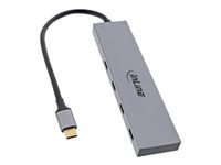 Bild von INLINE USB 3.2 Gen.2 Hub USB Typ-C zu 4 Port Typ-C OTG Aluminiumgehaeuse ohne Netzteil grau