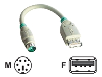 Bild von LINDY Adapterkabel USB-Maus an PS/2-Port USB A f an MD6 0,15cm