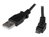 Bild von STARTECH.COM 1m USB 2.0 A auf Micro B Kabel aufwärtsgewinkelt - Schwarz - USB A / Micro B Datenkabel / Anschlusskabel