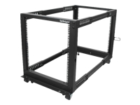 Bild von STARTECH.COM 12HE 4 Pfosten Open Frame Server Rack / Schrank tiefenverstellbar mit Rollen / Nivellierfüsse und Kabelverwaltung