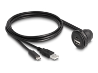 Bild von DELOCK USB 2.0 Kabel USB Typ-A Stecker und USB Type-C Stecker zu USB Typ-A Buchse 90 gewinkelt und USB Type-C Buchse 90 gewinkelt