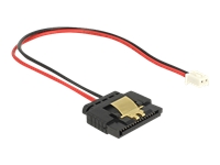 Bild von DELOCK Kabel Power 2 Pin Buchse > 1 x SATA 15 Pin Buchse (5 V) Metallclip 20 cm