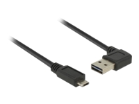 Bild von DELOCK Kabel EASY-USB 2.0 Typ-A Stecker gewinkelt links / rechts > EASY-USB 2.0 Typ Micro-B Stecker schwarz 2 m