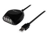 Bild von STARTECH.COM 15m USB 2.0 Kabel aktiv mit 4 Port USB Hub - USB A Stecker auf USB A Buchse Datenkabel mit 4-fach Verteiler - Schwarz