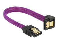 Bild von DELOCK SATA Kabel 6 Gb/s 10 cm unten / gerade Metall violett Premium