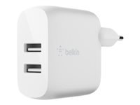 BELKIN DUAL USB-A WALL CHARGER 12W X2 WHT