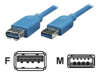 Bild von TECHLY USB3.0 Verlaengerungskabel blau 2m Stecker Typ A auf Buchse Typ A