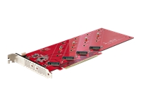 Bild von STARTECH.COM Quad M.2 PCIe Adapterkarte PCI Express 4.0 x16 auf Vierfach NVMe oder AHCI M-Key M.2 SSDs 7,8GBit/s je SSD Bifurkation