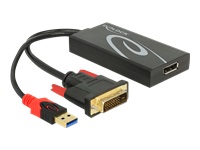 Bild von DELOCK Adapter DVI Stecker > Displayport 1.2 Buchse schwarz