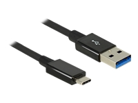 Bild von DELOCK Kabel USB 3.1 Gen 2 USB Type-C Stecker > USB Typ-A Stecker 1,0m koaxial schwarz Premium