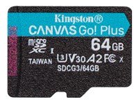 Bild von KINGSTON 64GB microSDXC Canvas Go Plus 170R A2 U3 V30 Single Pack w/o ADP