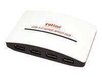 Bild von ROLINE USB 3.2 Gen 1 Hub ZollBlack and WhiteZoll 4 Ports mit Netzteil