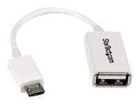 Bild von STARTECH.COM Micro USB auf USB OTG Adapter Stecker / Buchse - Micro USB  zu USB Kabel 12cm - On The Go Kabel - Weiss