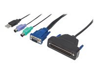 Kabel do konsoli KVM Intellinet 1-portowy VGA/USB/PS2