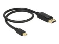 Bild von DELOCK Kabel mini DisplayPort 1.2 Stecker > DisplayPort Stecker 0,5 m schwarz 4K