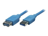 Bild von TECHLY USB3.0 Verlaengerungskabel blau 0,5m Stecker Typ A auf Buchse Typ A
