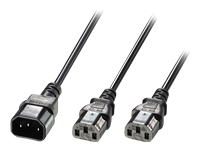 Bild von LINDY 1m C14 to 2 x IEC C13 Extension Cable