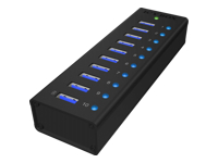 Bild von ICY BOX IB-AC6110 10 Port USB 3.0 Hub mit USB Ladeport 5V 2.1A Stabiles Aluminium Gehaeuse