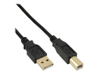 Bild von INLINE USB 2.0 Kabel A an B 0,3m vergoldete Kontakte schwarz (P)