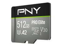Bild von PNY MICRO-SD Card PRO ELITE 512GB Class 10 XC UHS I U3 A1 V30 SD adapter
