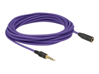 Bild von DELOCK Verlängerungskabel Audio Klinke 3,5 mm Stecker / Buchse iPhone 4 Pin 5 m violett