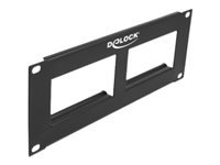 Bild von DELOCK Easy 45 25,4cm 10Zoll Patchpanel Ausschnitt 2x90 5x45 2mm 2 HE schwarz