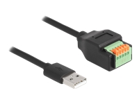 Bild von DELOCK USB 2.0 Kabel Typ-A Stecker zu Terminalblock Adapter mit Drucktaster 15 cm